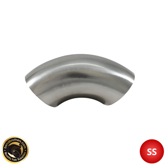 1.75" (45mm) 304 Stainless Steel 90° Elbow - 1.2D Radius - 1.6mm Wall - Unprepped