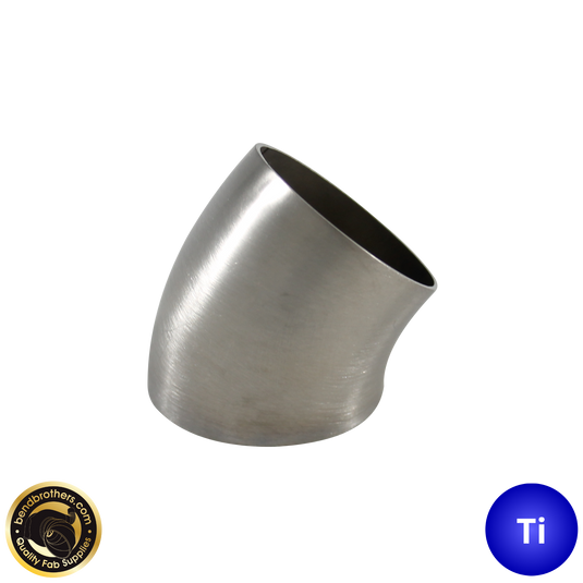 3" (76mm) Titanium 45° Mandrel Bent Elbow - 1.2D Radius - 1.2mm wall