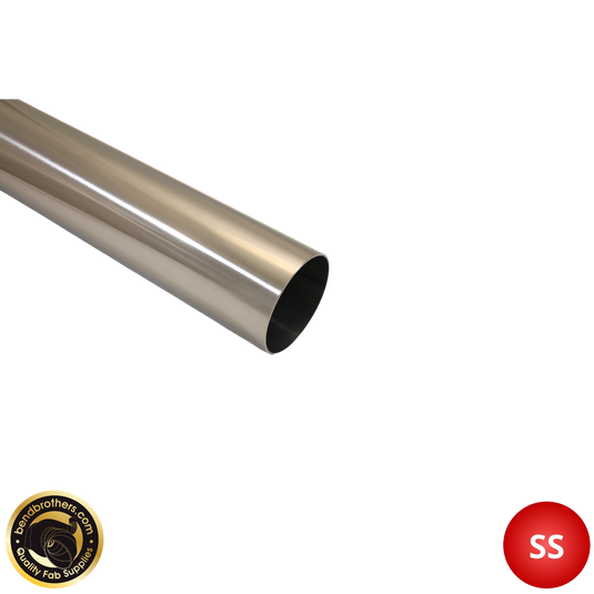 3" (76mm) 304 Stainless Steel Tube - 1 Meter Length - 1.6mm Wall