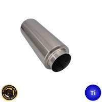 3" (76mm) In/Out Muffler Round - 4" X 12" Long | GR2 Titanium